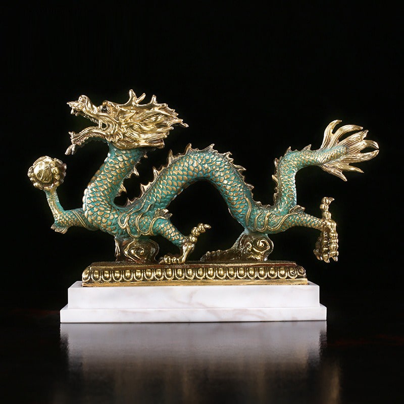 tuong rong 3 Tượng rồng may mắn trang trí phòng khách