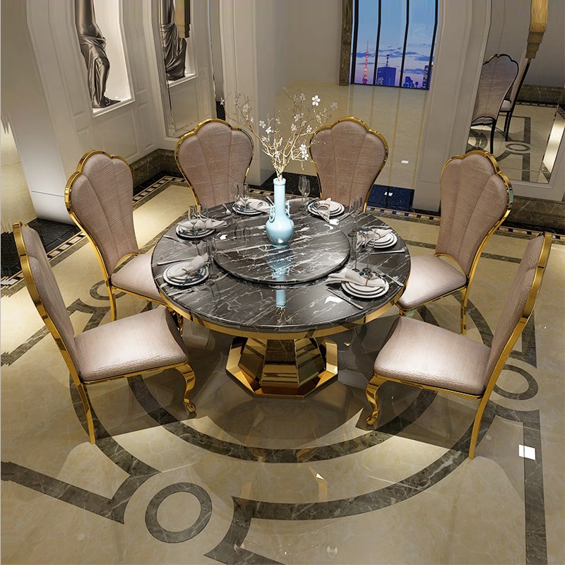 Bộ bàn ăn mặt đá hoa cương