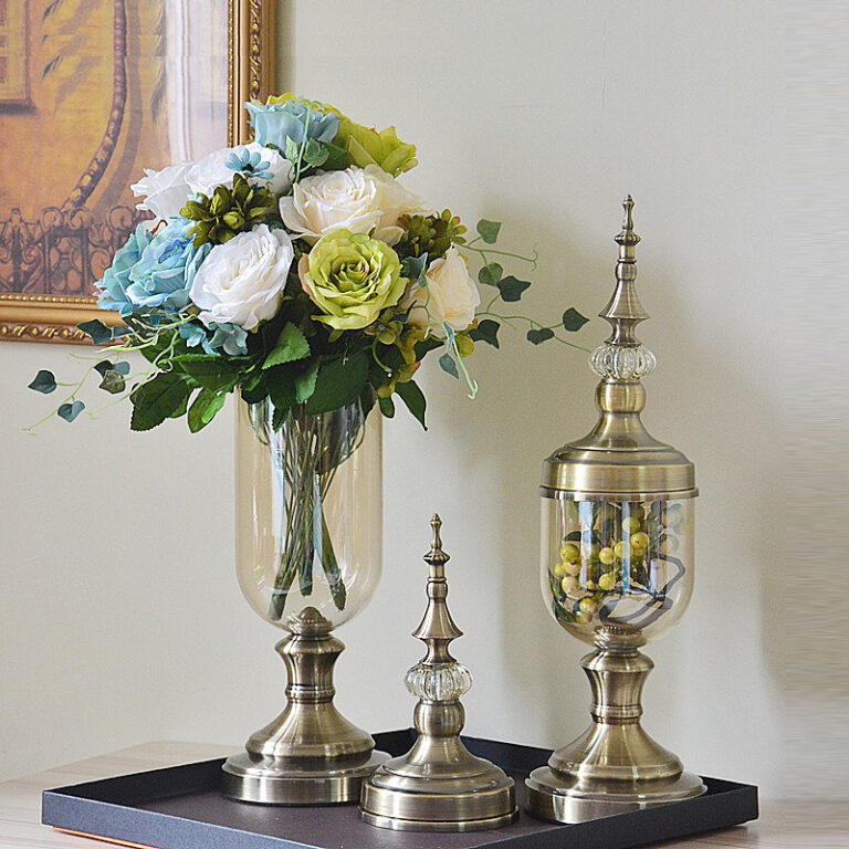 Bộ bình hoa thủy tinh phong cách châu Âu Bộ bình hoa thủy tinh phong cách châu Âu