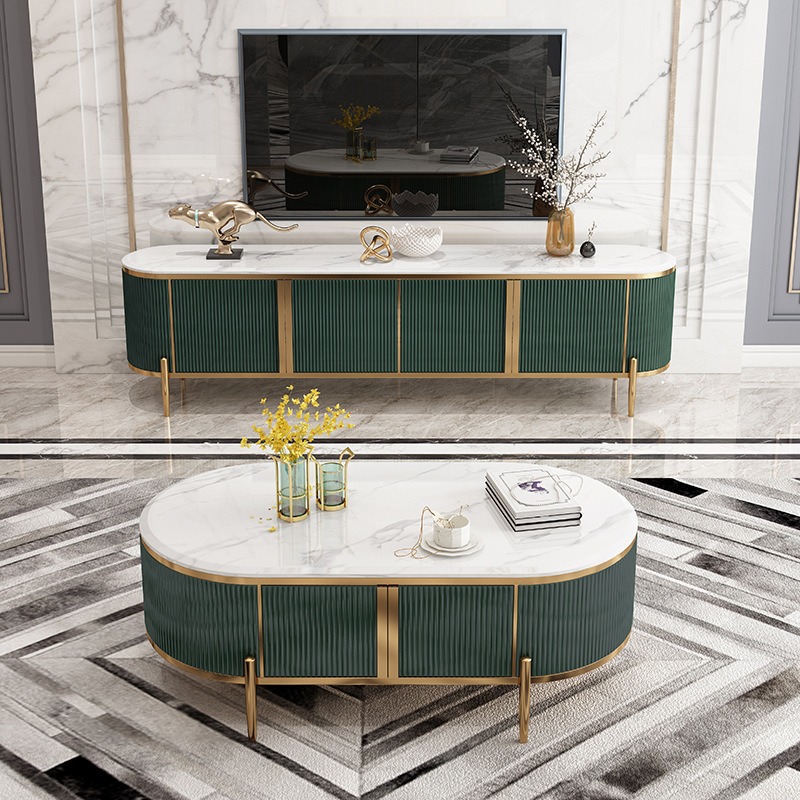 Bộ kệ tivi và bàn trà hiện đại trang trí phòng khách