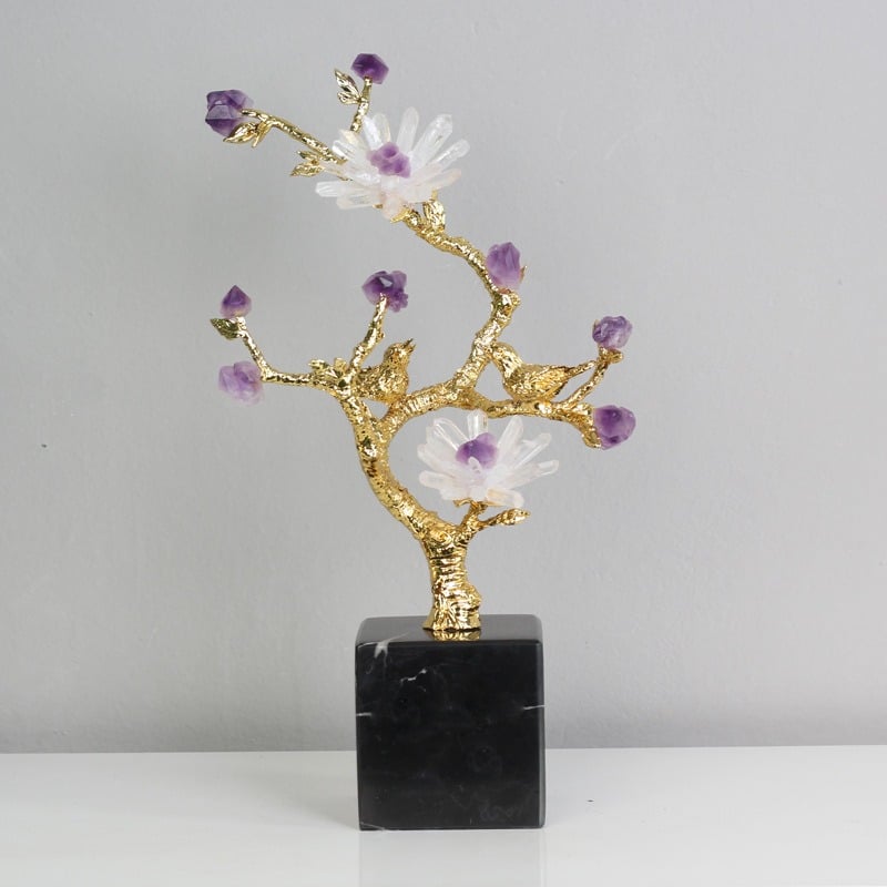 Cây hoa gắn đá thạch anh trang trí đẹp Cây hoa gắn đá thạch anh trang trí đẹp