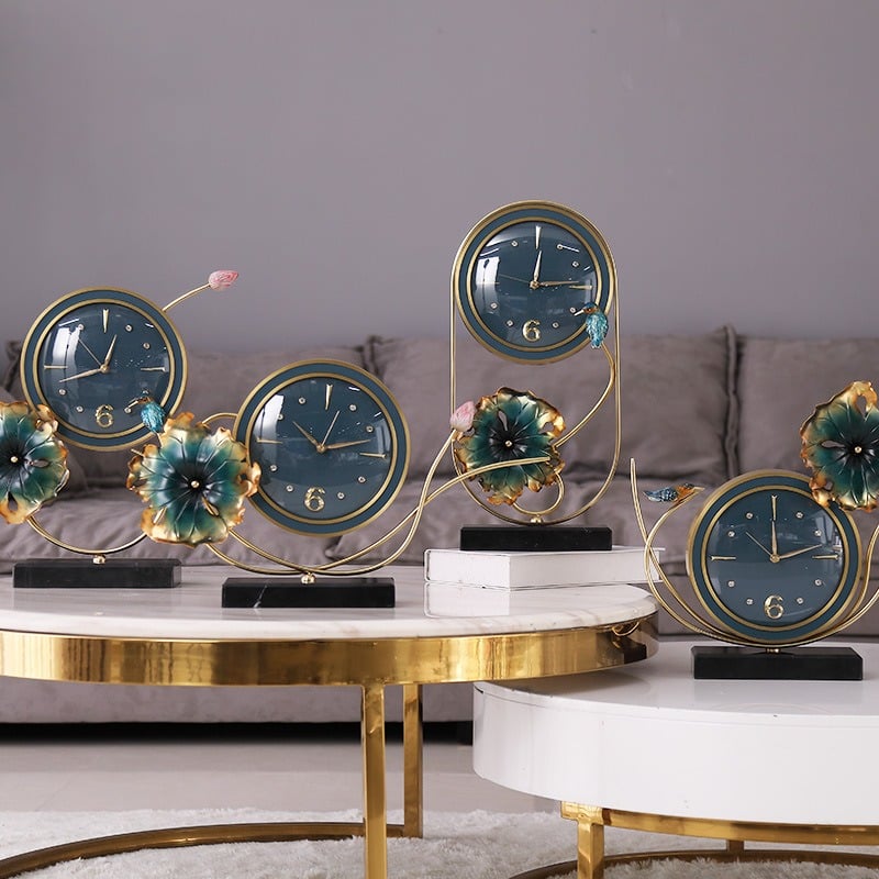 Đồng hồ để bàn hình hoa sen nghệ thuật
