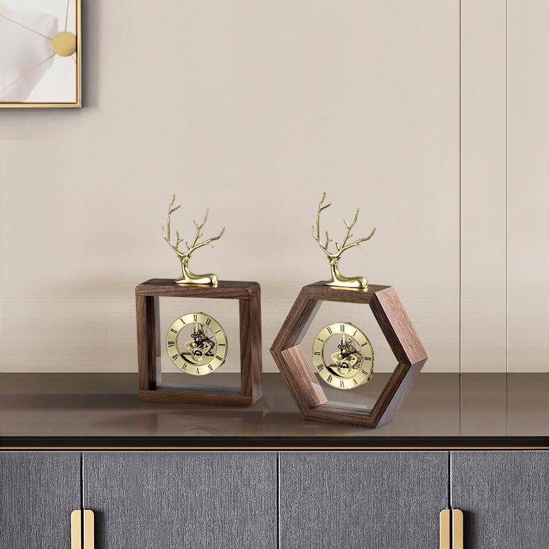 dong-ho-go-oc-cho-de-ban Đồng hồ gỗ óc chó để bàn