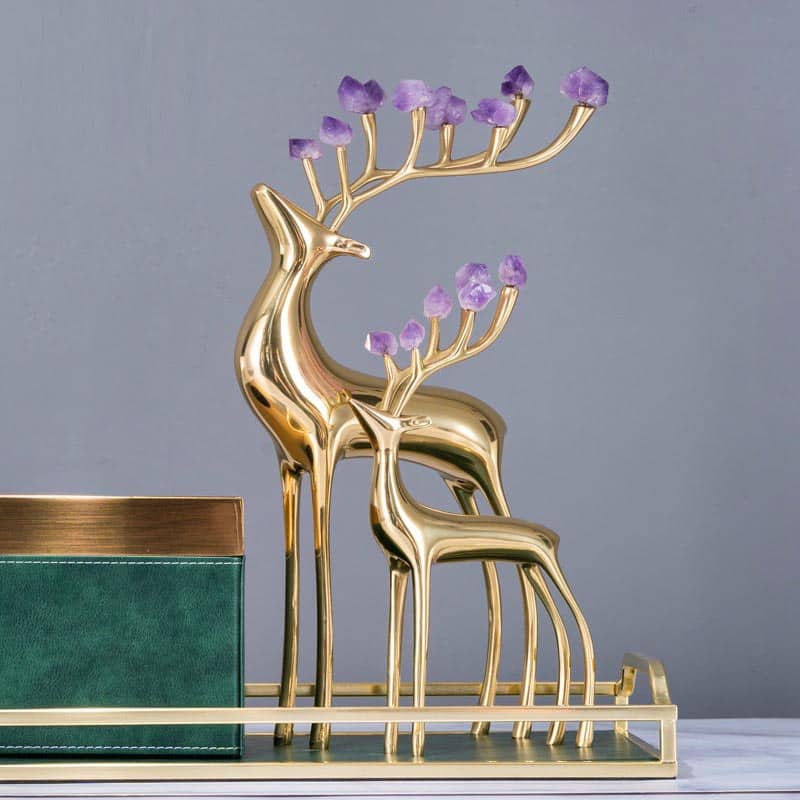 Hươu gắn đá thạch anh