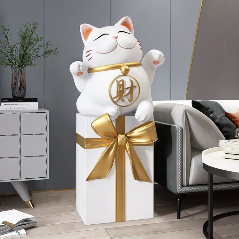 meo-may-man-de-san-1 Mèo may mắn để sàn trang trí phòng khách