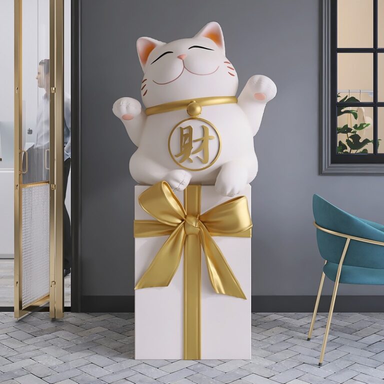 meo-may-man-de-san-3 Mèo may mắn để sàn trang trí phòng khách