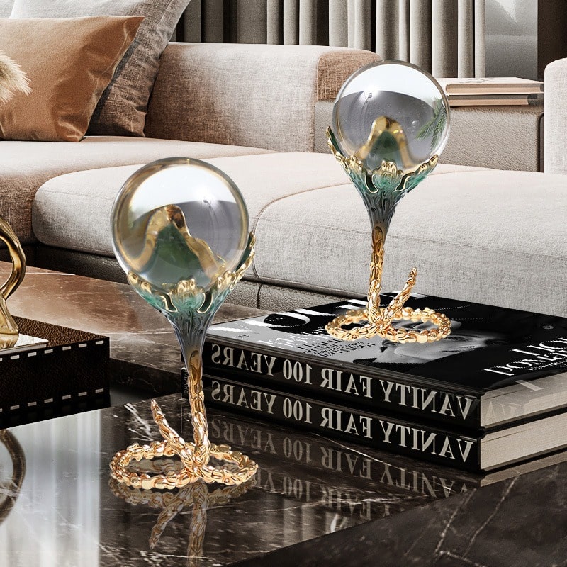 Quả cầu pha lê mini bày kệ tivi, kệ tủ Quả cầu pha lê mini bày kệ tivi, kệ tủ