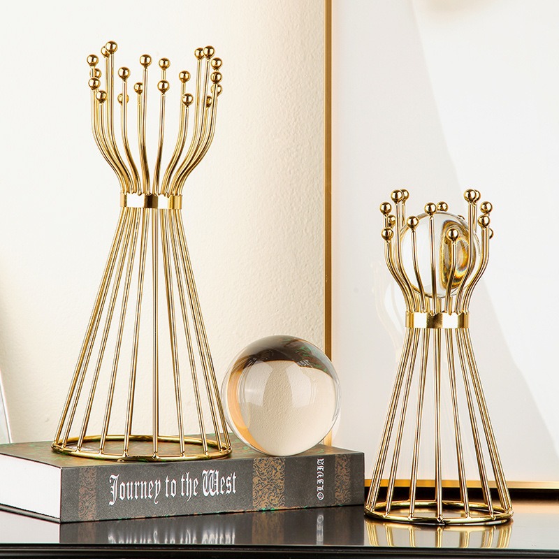 Quả cầu pha lê hình học bày kệ tủ