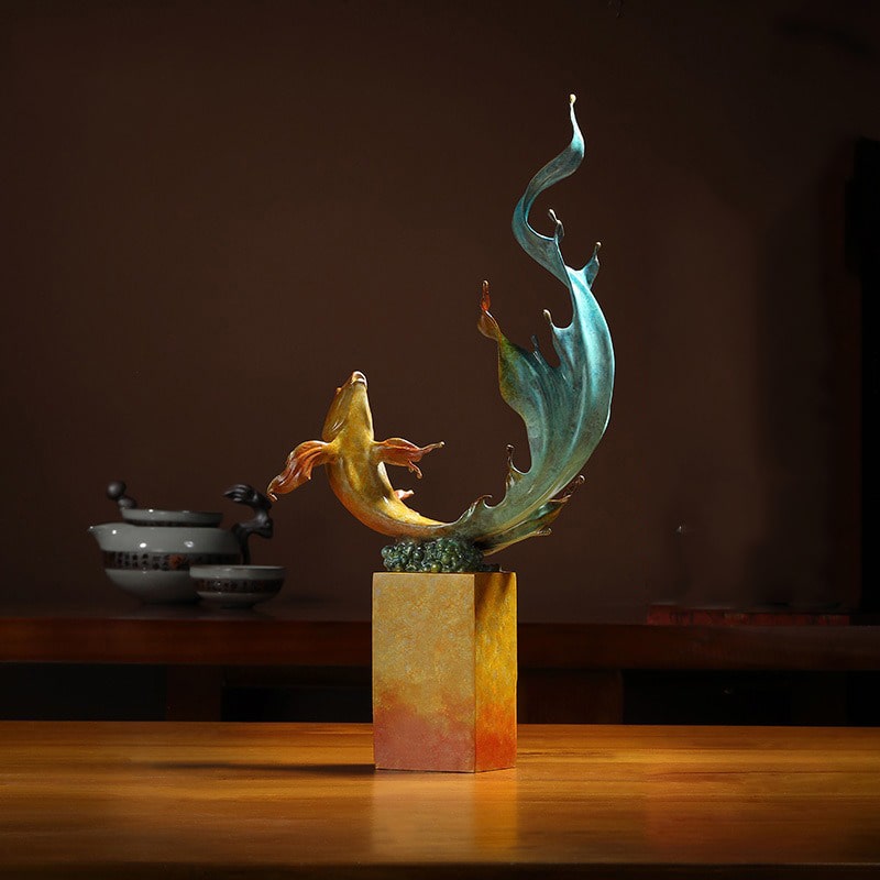 tuong-ca-chep-uon-minh-2 Tượng cá chép uốn mình phong thủy