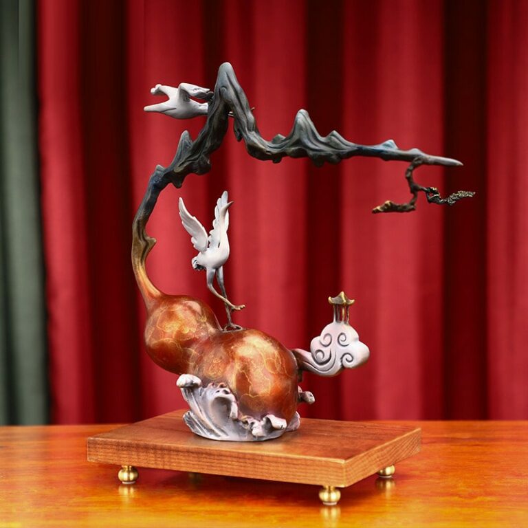 Decor hạc đứng Hồ Lô may mắn Decor hạc đứng Hồ Lô may mắn