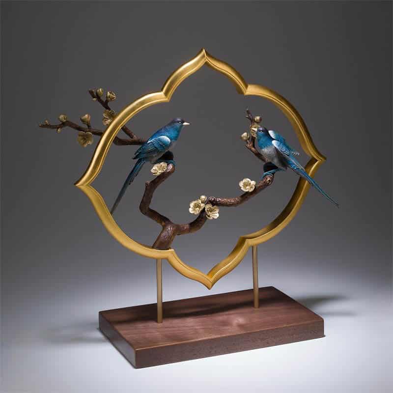 Đôi chim hỷ tước bằng đồng để bàn sang trọng Đôi chim hỷ tước bằng đồng để bàn sang trọng