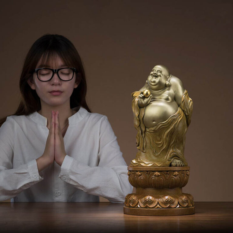 Tượng phật di lặc cười bằng đồng phong thủy