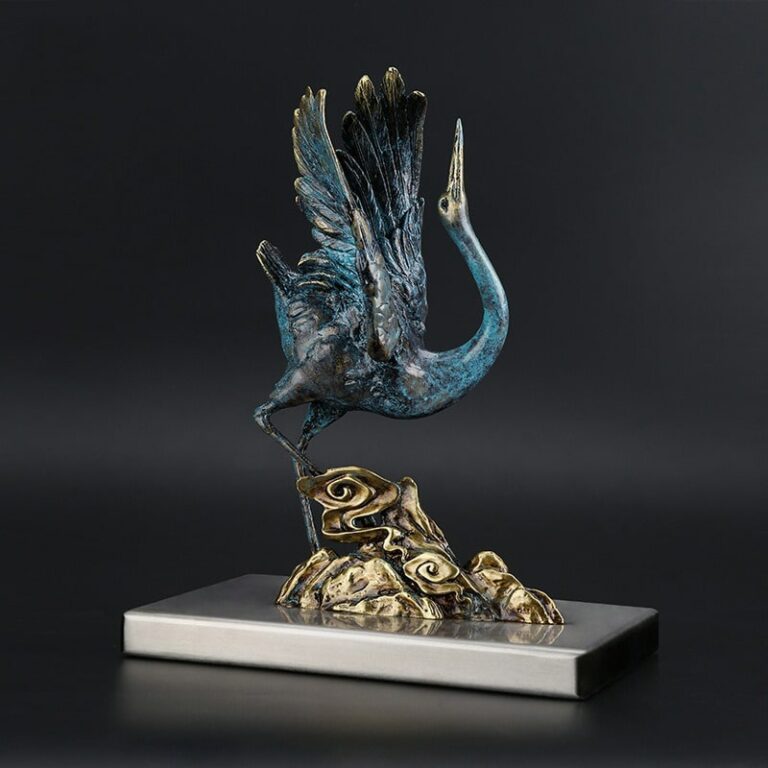 Tượng hạc bằng đồng nguyên chất Tượng hạc bằng đồng nguyên chất