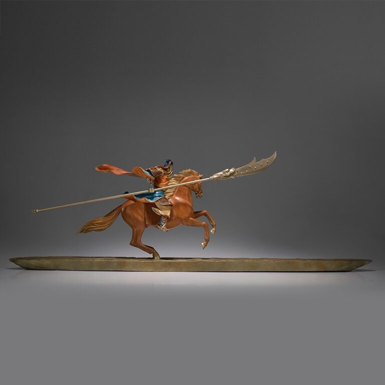 tuong-quan-van-truong-bang-dong-de-ban- Tượng quan công cưỡi ngựa cầm uyển nguyệt đao