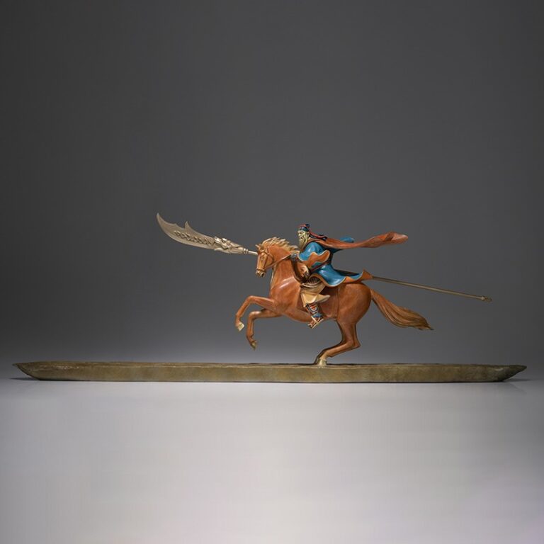 Tượng quan công cưỡi ngựa cầm uyển nguyệt đao Tượng quan công cưỡi ngựa cầm uyển nguyệt đao