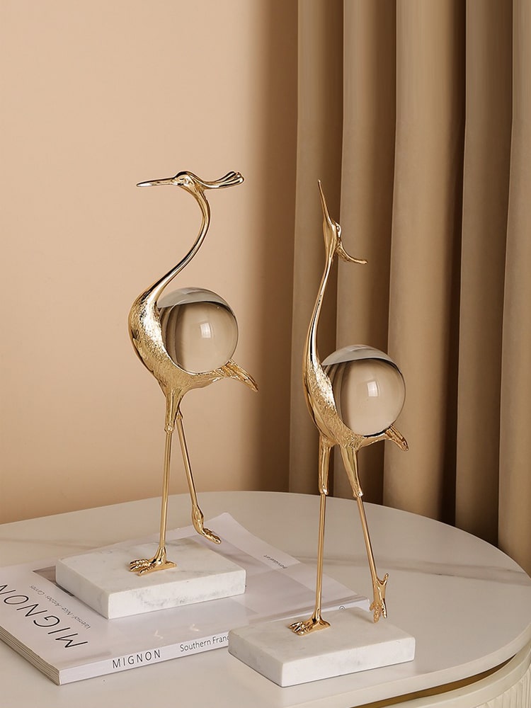 Chim hạc quả cầu pha lê sang trọng
