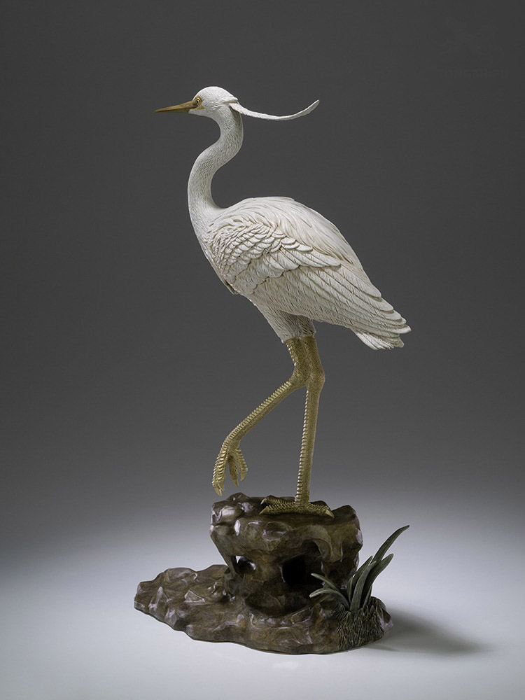 Tuong-co-2 Tượng con cò trắng bằng đồng