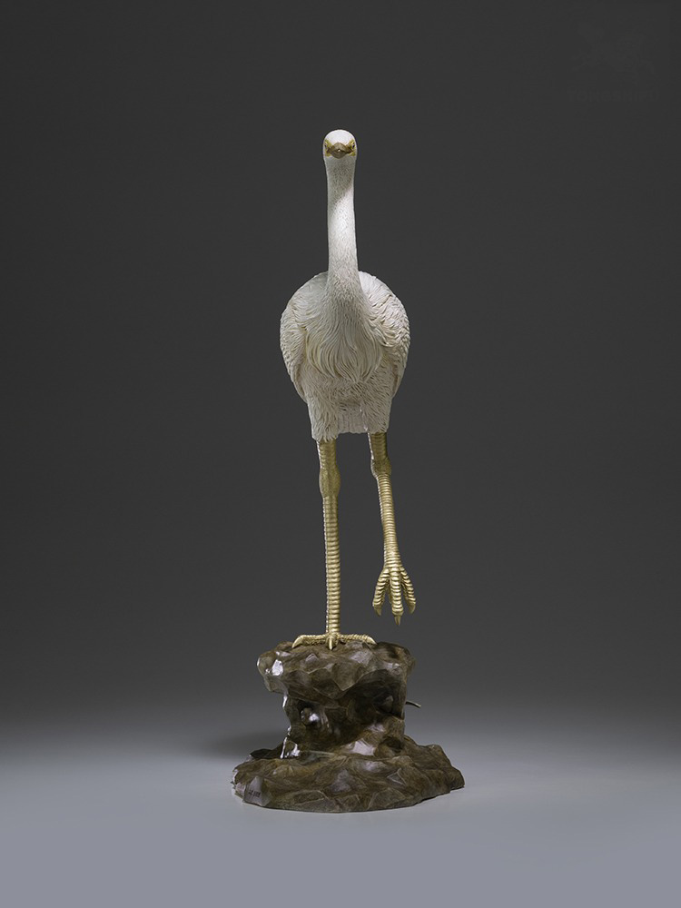 Tuong-co-4 Tượng con cò trắng bằng đồng