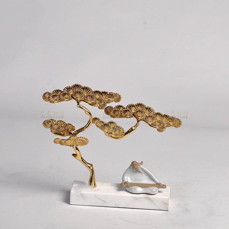 Cây tùng trên đá cẩm thạch trang trí CD188