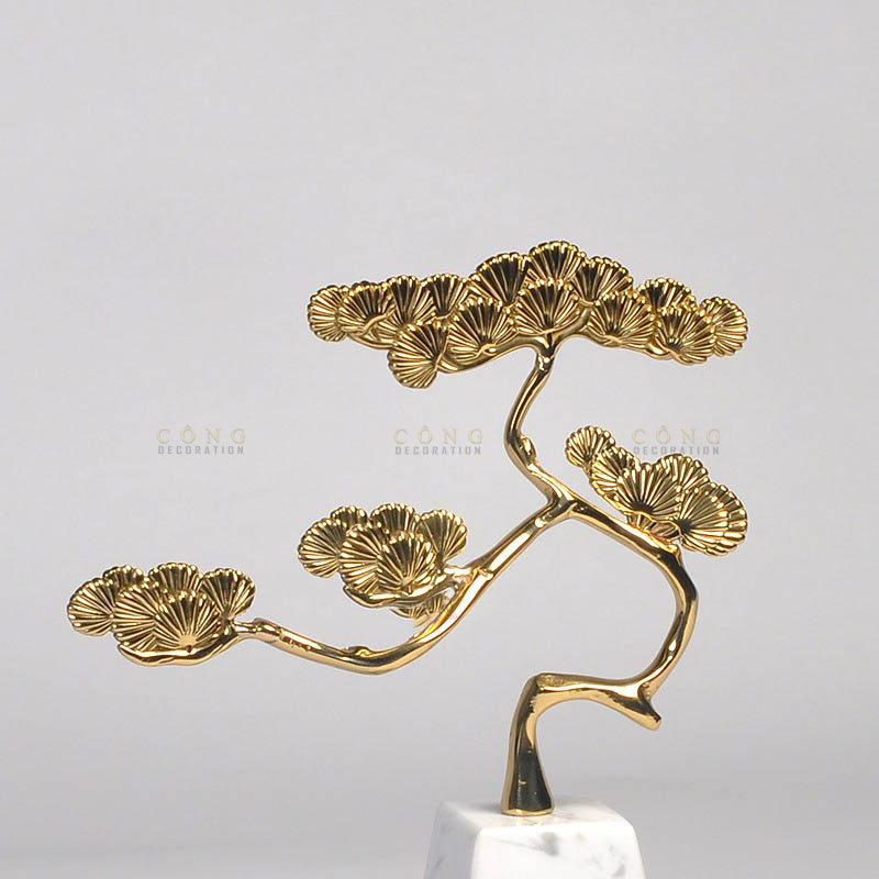 do-decor-trang-tri-cay-tung-kim-loai Cây tùng trên đá cẩm thạch trang trí CD188