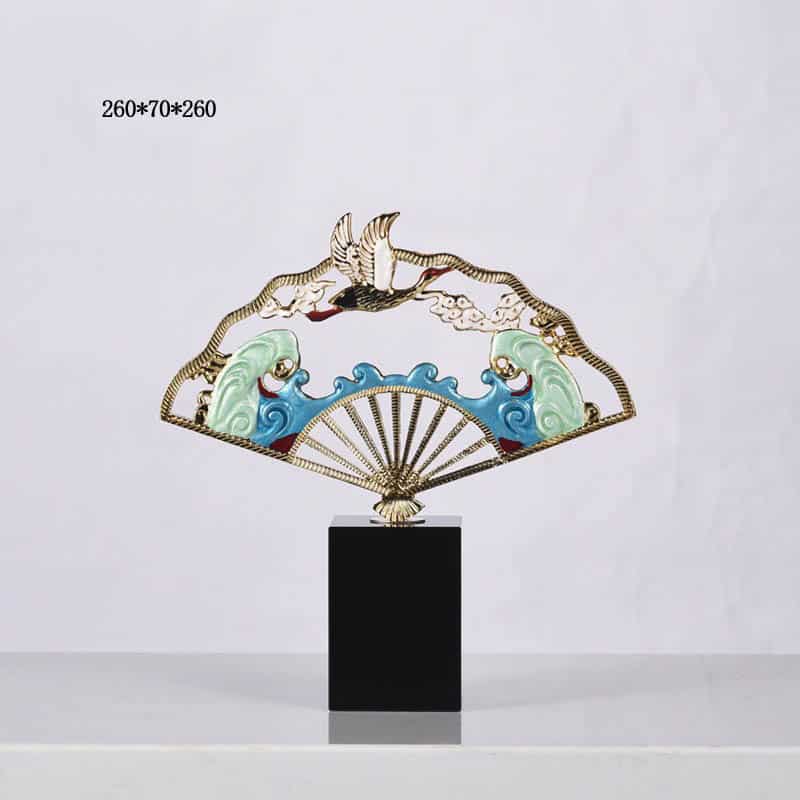 do trang tri quat chim hac Quạt họa tiết chim hạc đẹp mắt CD190