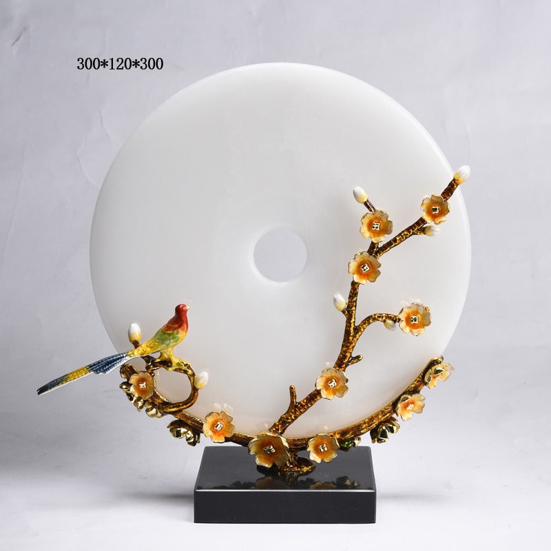 dong-dieu-bach-ngoc 1 (1) Chim khuyên đậu cành mai đồng điếu ngọc sang trọng CD187