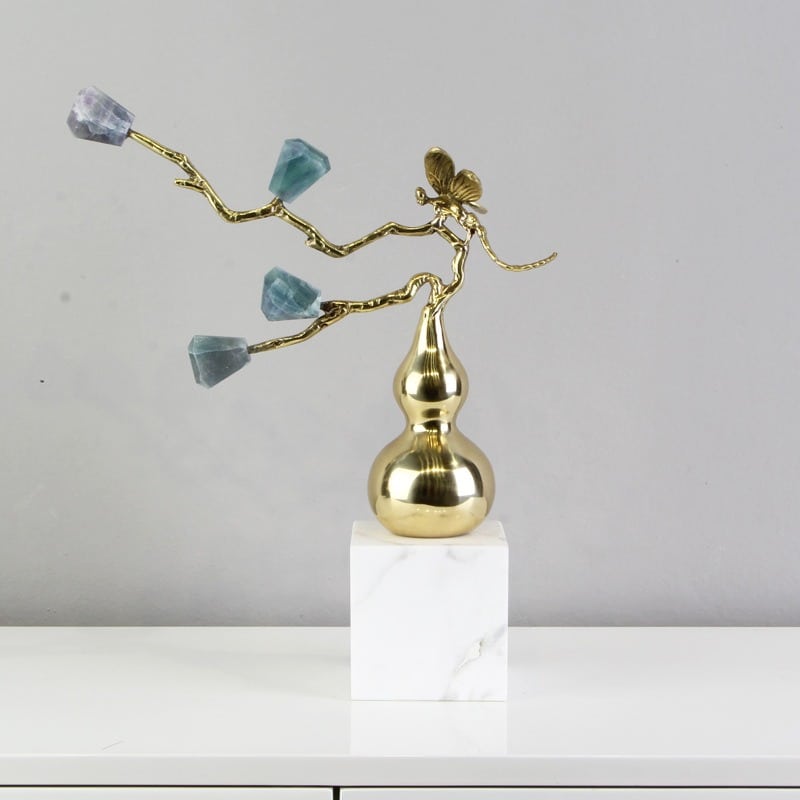 ho lo bang dong 1 Hồ lô phong thủy gắn đá CD13