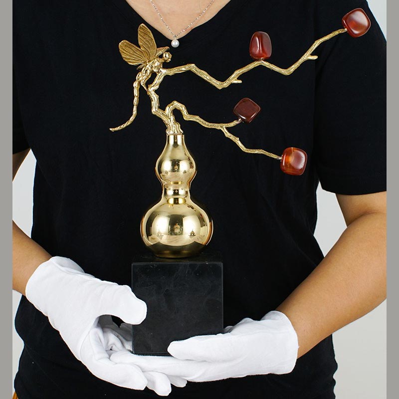 ho lo bang dong 4 Hồ lô phong thủy gắn đá CD13