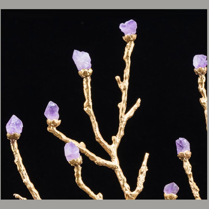 huou gan da Tượng hươu vàng nằm sừng gắn đá CD38