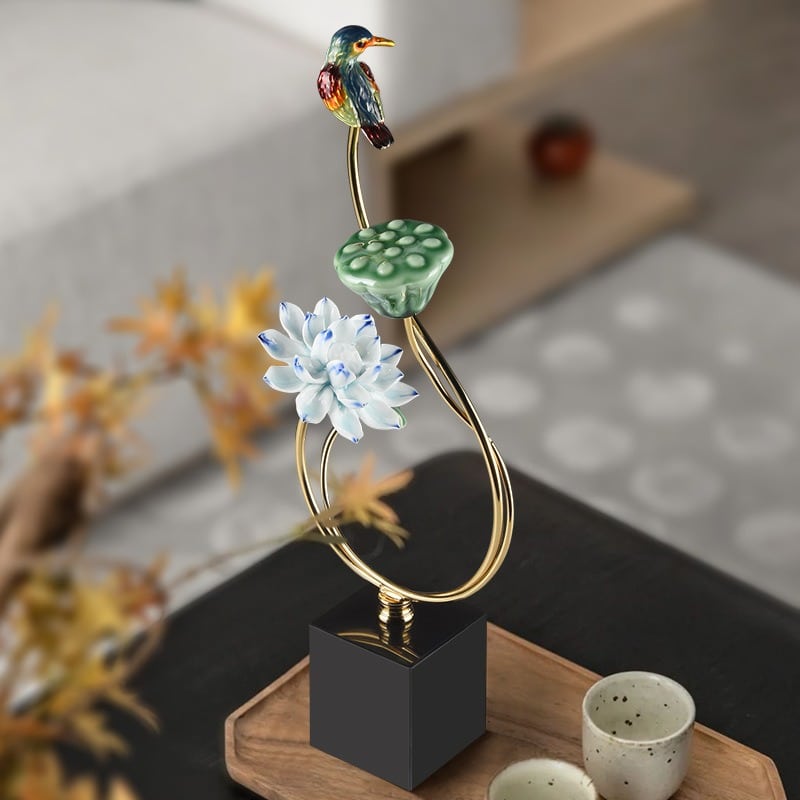 mo-hinh-chim-va-hoa-sen-trang-tri-2 Mô hình chim và hoa sen trang trí