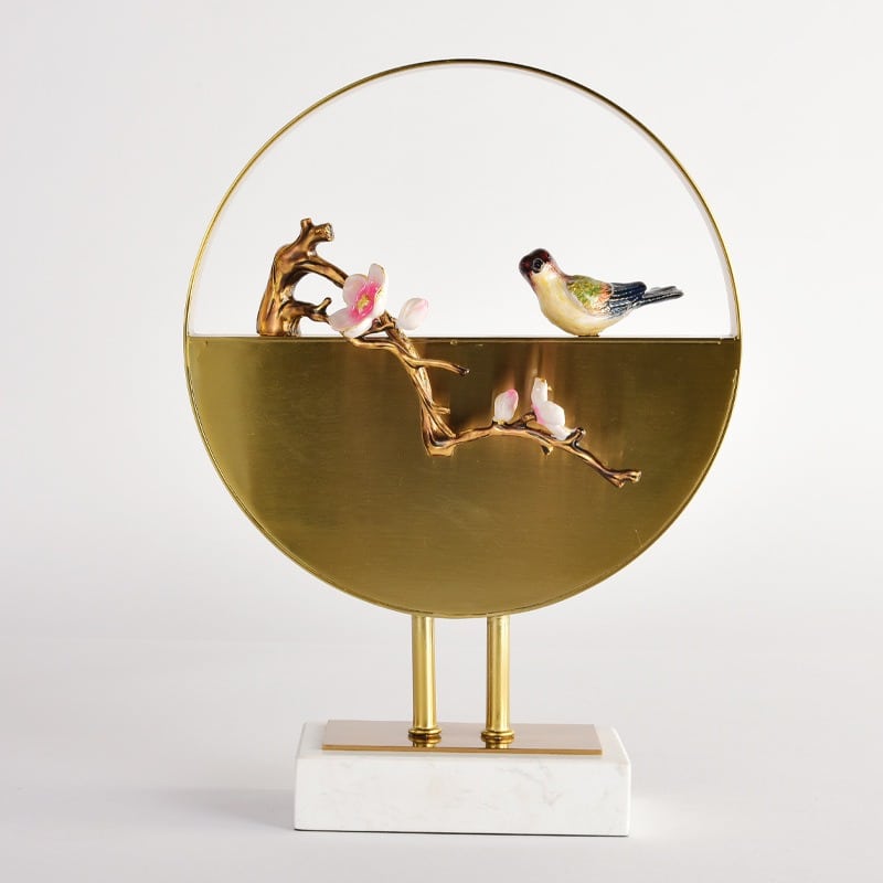 mo hinh do trang tri nghe thuat chim vang anh dep Mô hình chim vàng anh đậu cành đào trang trí lạ mắt CD192