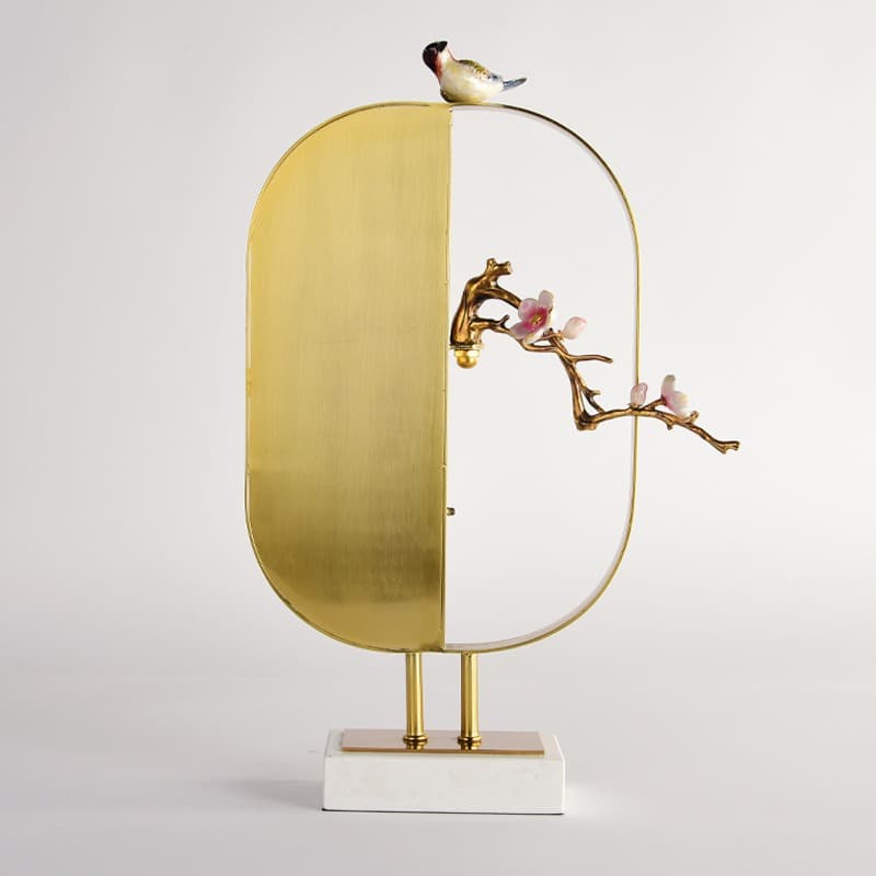 mo hinh trang tri nghe thuat chim vang anh Mô hình chim vàng anh đậu cành đào trang trí lạ mắt CD192