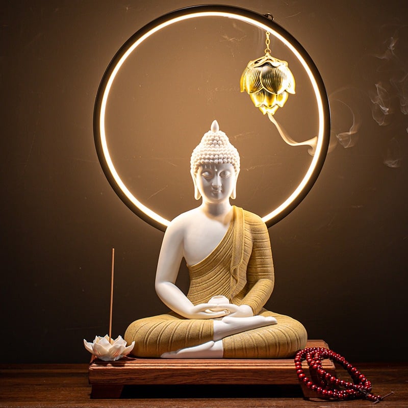 Thác khói trầm hương phật thích ca cao cấp CD2023