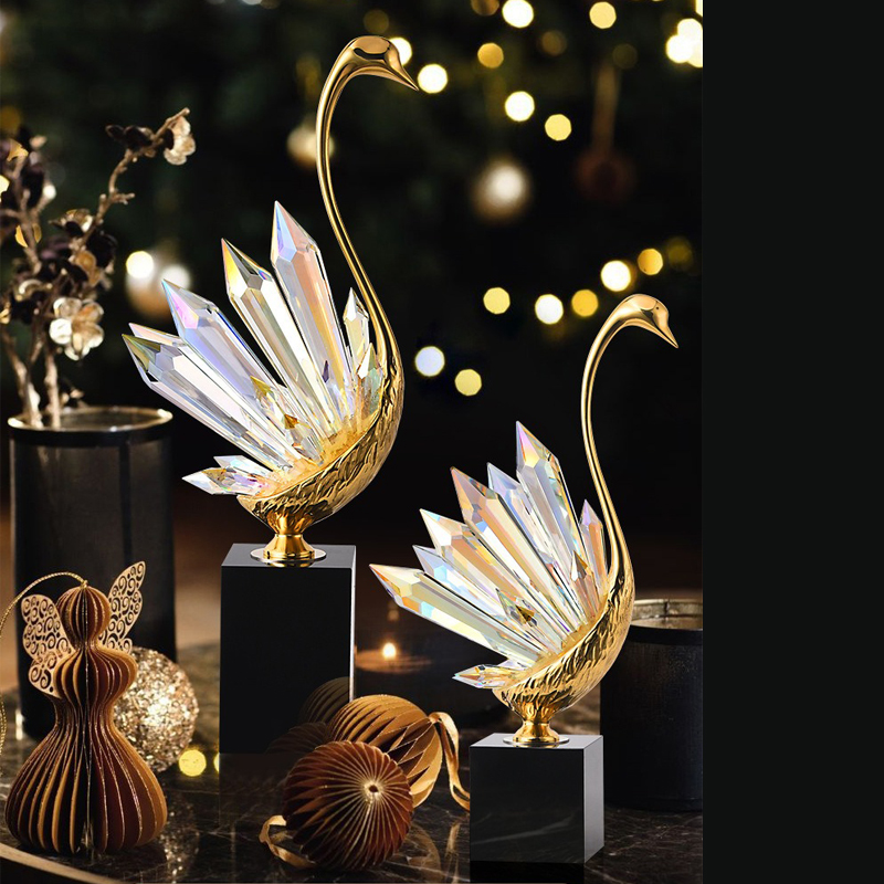 Tượng thiên nga gắn pha lê đẹp CD970