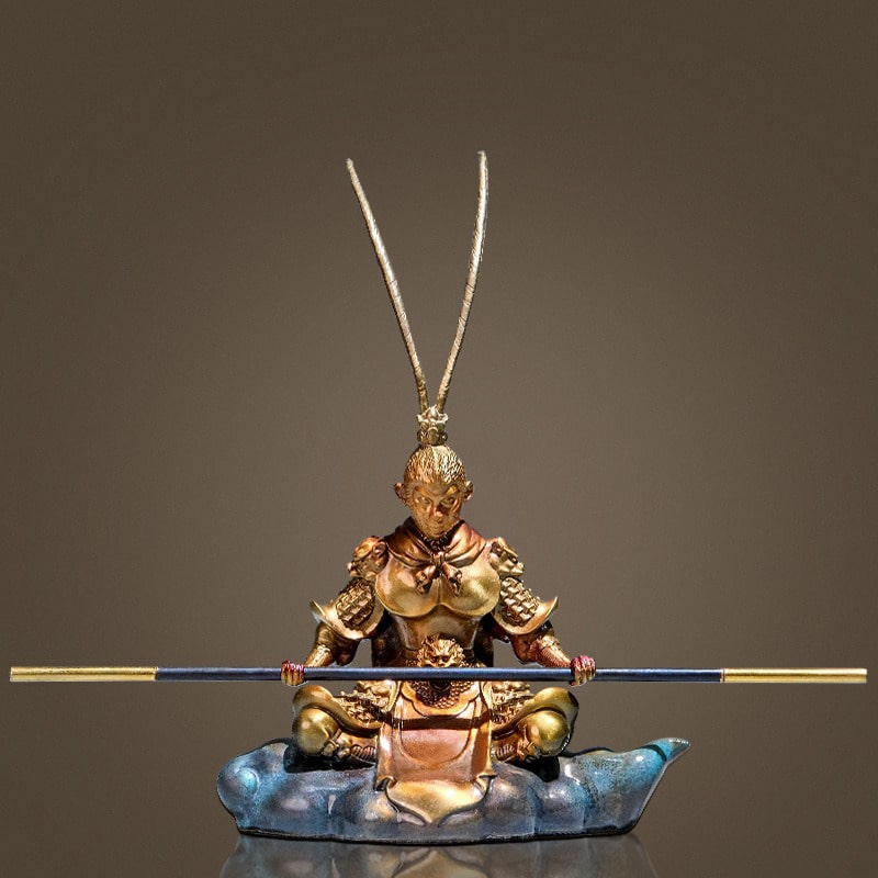 Tượng Tôn Ngộ Không bằng đồng để oto CD862