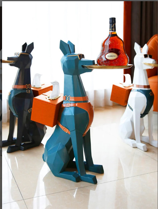 Tượng chó bồi bàn kết hợp hộp khăn giấy CD3009