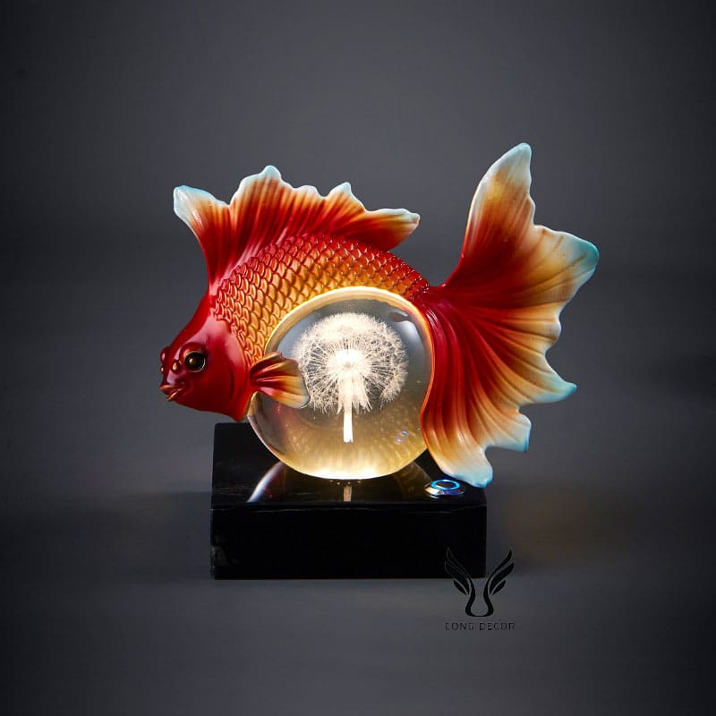 Ca-vang-pha-le-kem-den-led-sang-trong Tượng Cá Vàng Phong Thủy Kèm Đèn Led