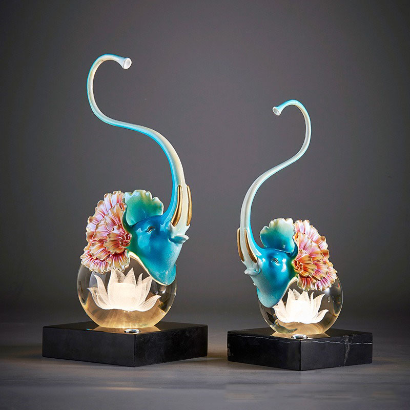 Tượng Voi Phong Thủy Hoa Sen