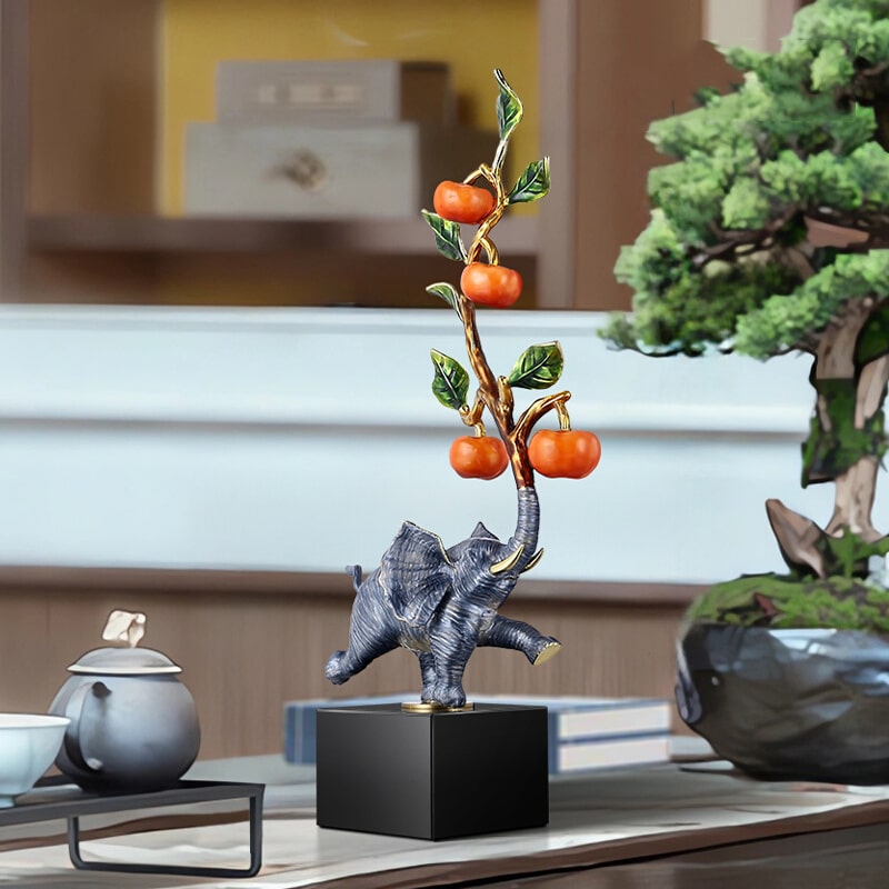 cap-voi-trang-tri-ke-tu-phong-khach-1 (1) Tượng Voi Phong Thủy Đón Lộc Thịnh Vượng