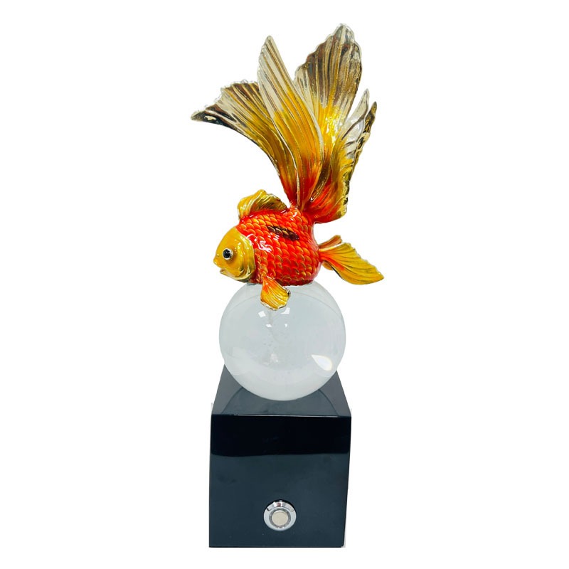 decor-de-ban-Ca-vang-pha-le-kem-den-led Tượng Cá Vàng Phong Thủy Kèm Đèn Led