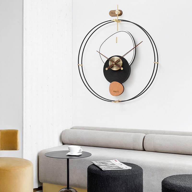 Đồng Hồ Treo Tường Vòng Tròn Kim Gỗ Tối Giản