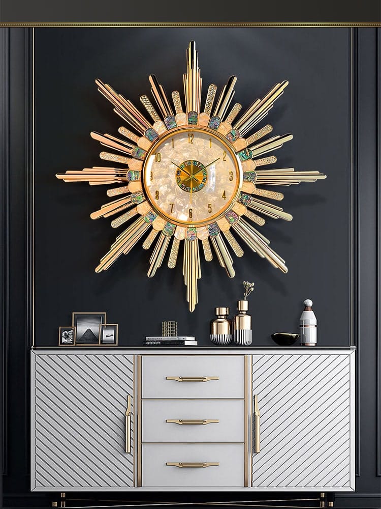 dong-ho-kham-trai-4 Đồng Hồ Treo Tường Ánh Sao Khảm Trai