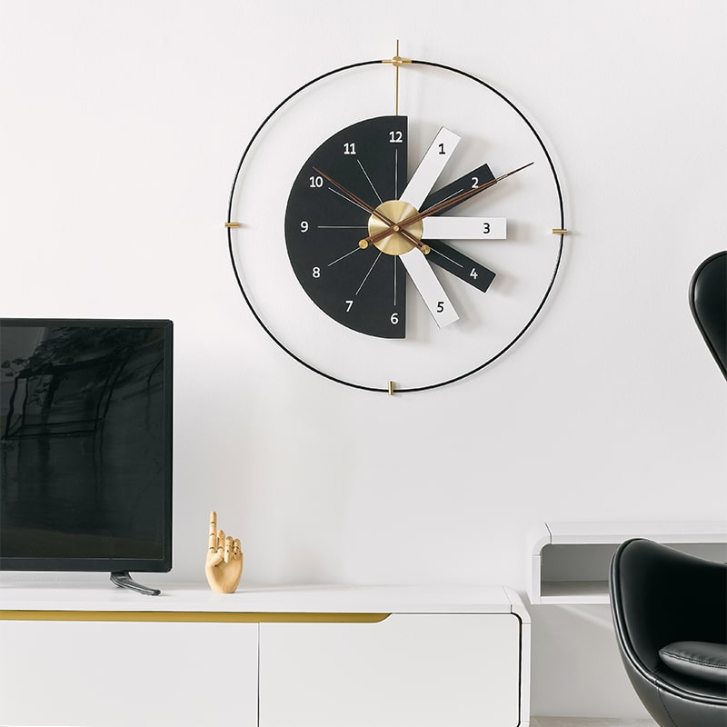 dong-ho-sang-tao-treo-tuong-phong-khach-2 Đồng Hồ Treo Tường Vòng Tròn Phân Kỳ Sáng Tạo