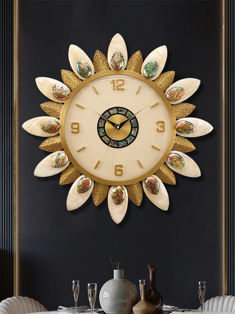 Đồng Hồ Treo Tường Hoa Mặt Trời Khảm Trai
