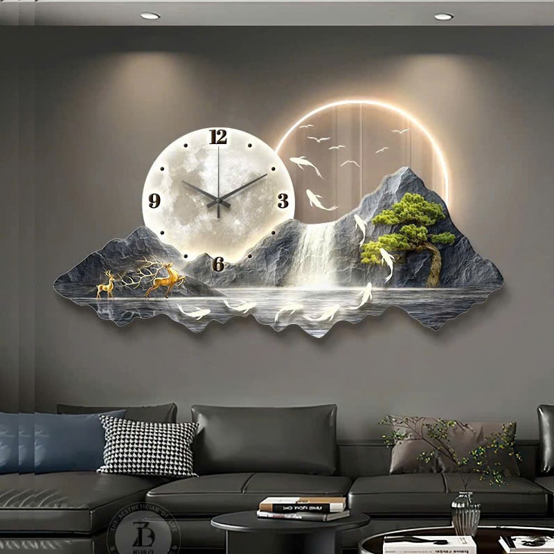 dong-ho-treo-tuong-sang-tao-1 (2) Đồng Hồ Treo Tường Vầng Trăng Sơn Thủy