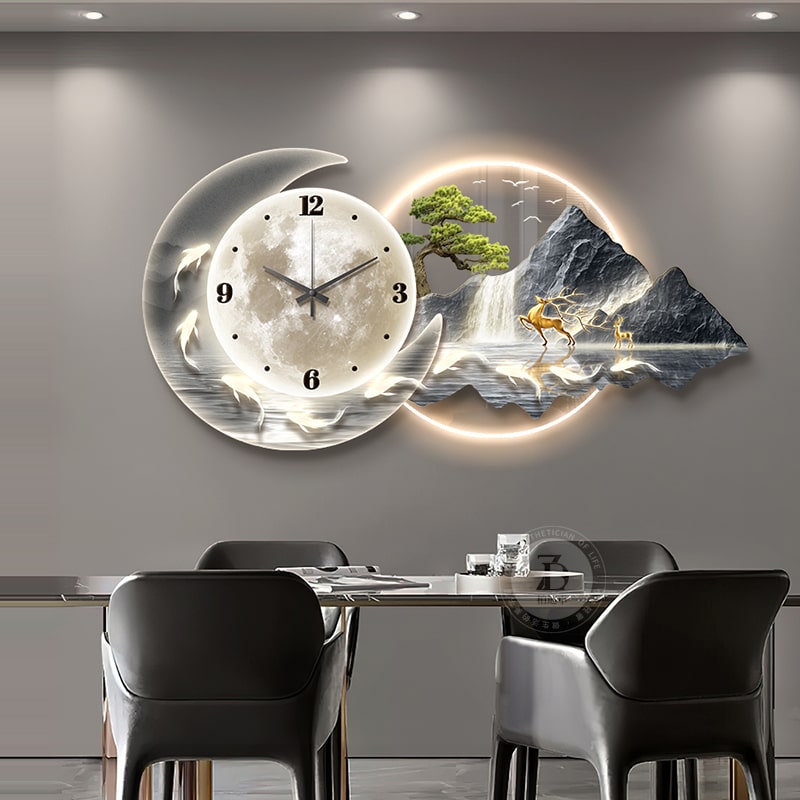 dong-ho-treo-tuong-sang-tao-5 (1) Đồng Hồ Treo Tường Vầng Trăng Sơn Thủy