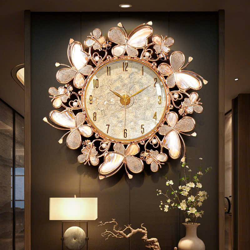 dong-ho-treo-tuong-snag-trong-4 Đồng Hồ Treo Tường Vũ Điệu Hồ Điệp Khảm Trai