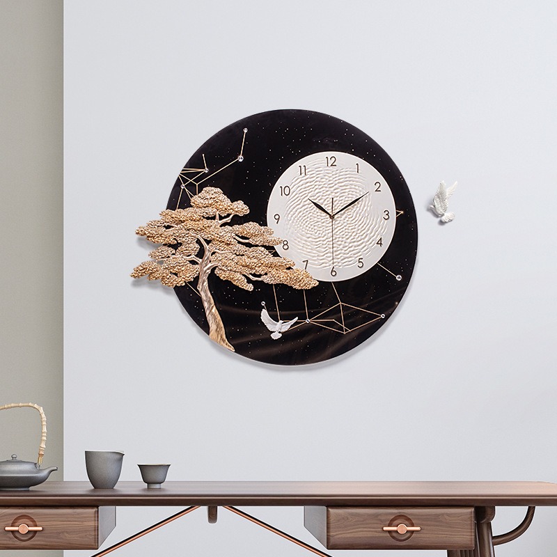 dong-ho-treo-tuong-tung-va-hac-2 Đồng Hồ Treo Tường Tùng Hạc Nghệ Thuật