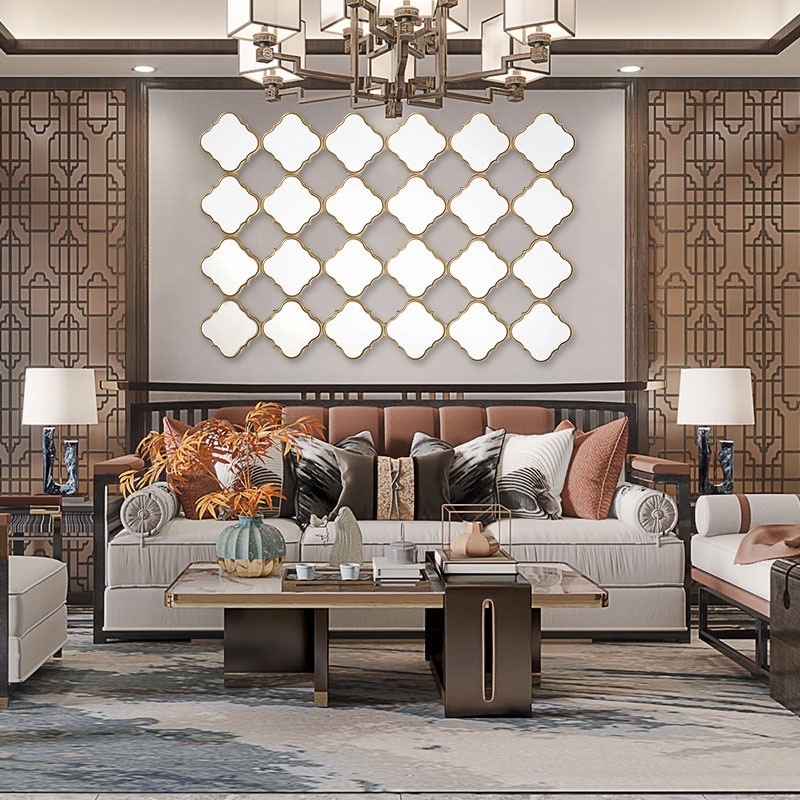 Gương Treo Tường Nghệ Thuật Cỏ Bốn Lá