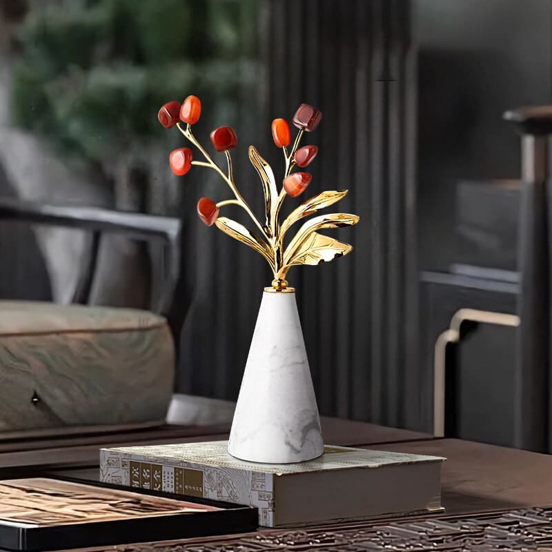 Bình Hoa Đá Cẩm Thạch Kim Phú Quý